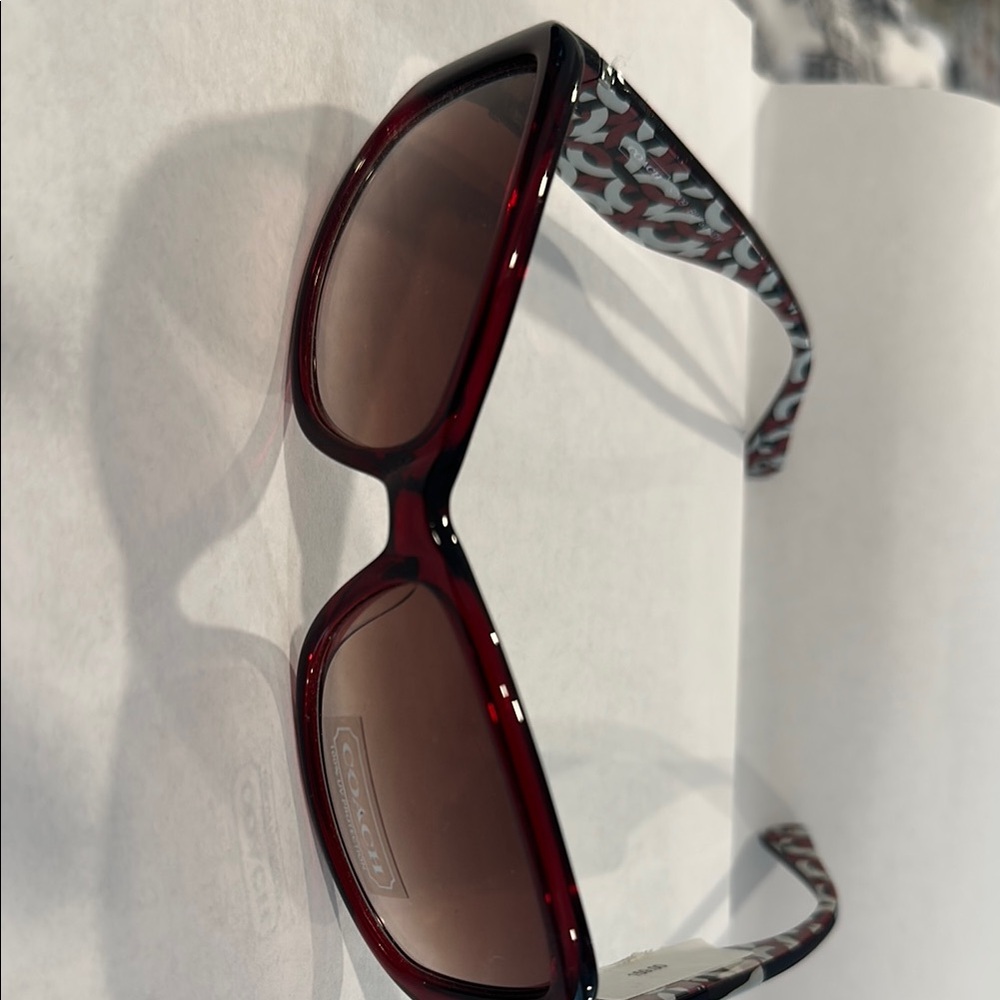 Coach Red Performance Sunglasses with Wraparound Design